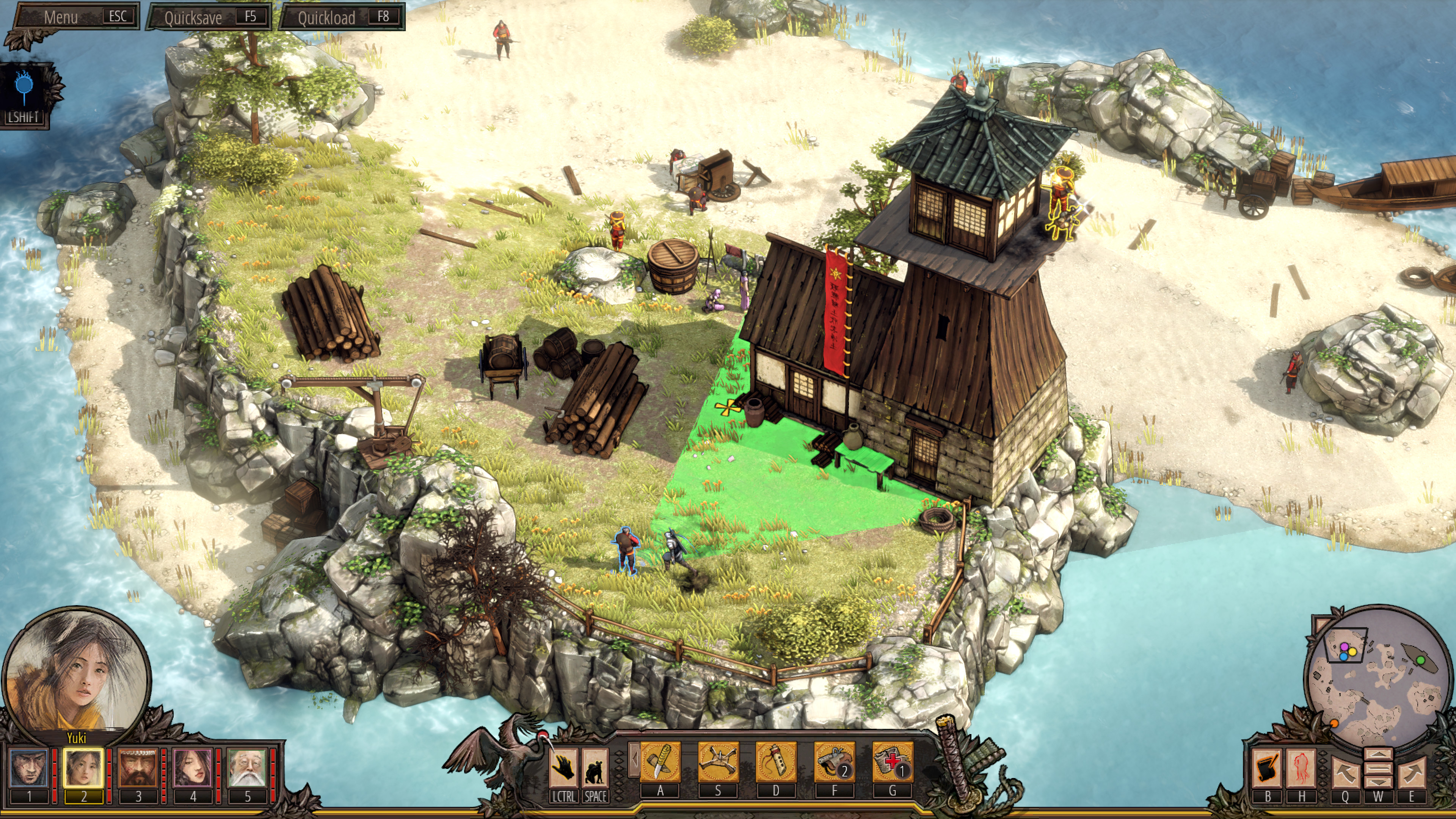 imagem do jogo Shadow Tactics: Blades of the Shogun Aikos Choice 2